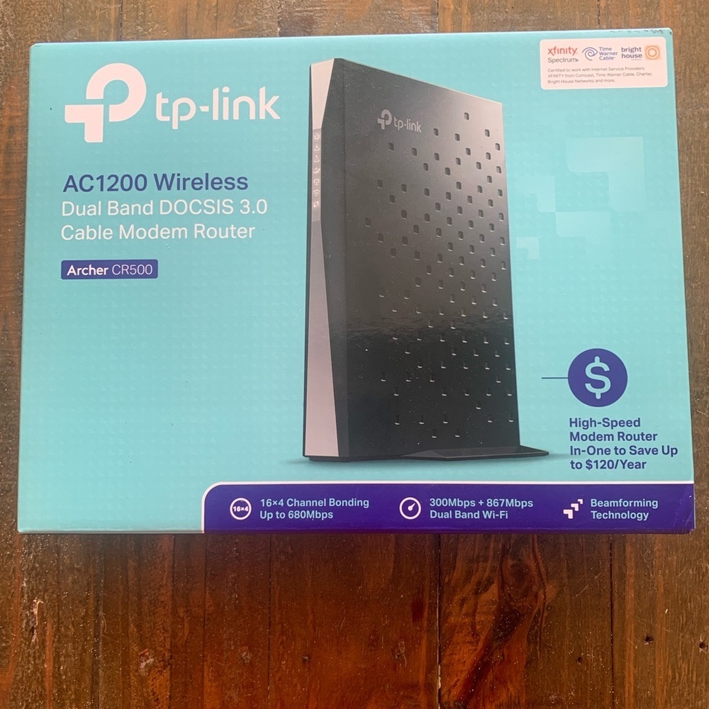 TP-LINK ARCHER CR500 Dual Band Modem Router , AC1200  Wireless - Black